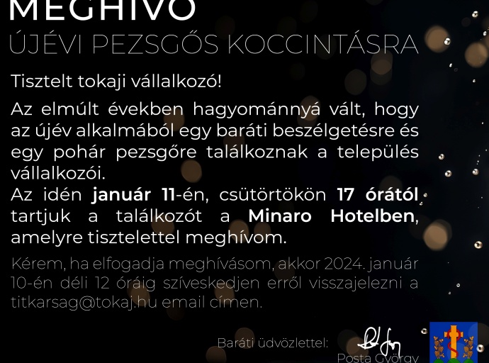 MEGHÍVÓ: Újévi pezsgős koccintás